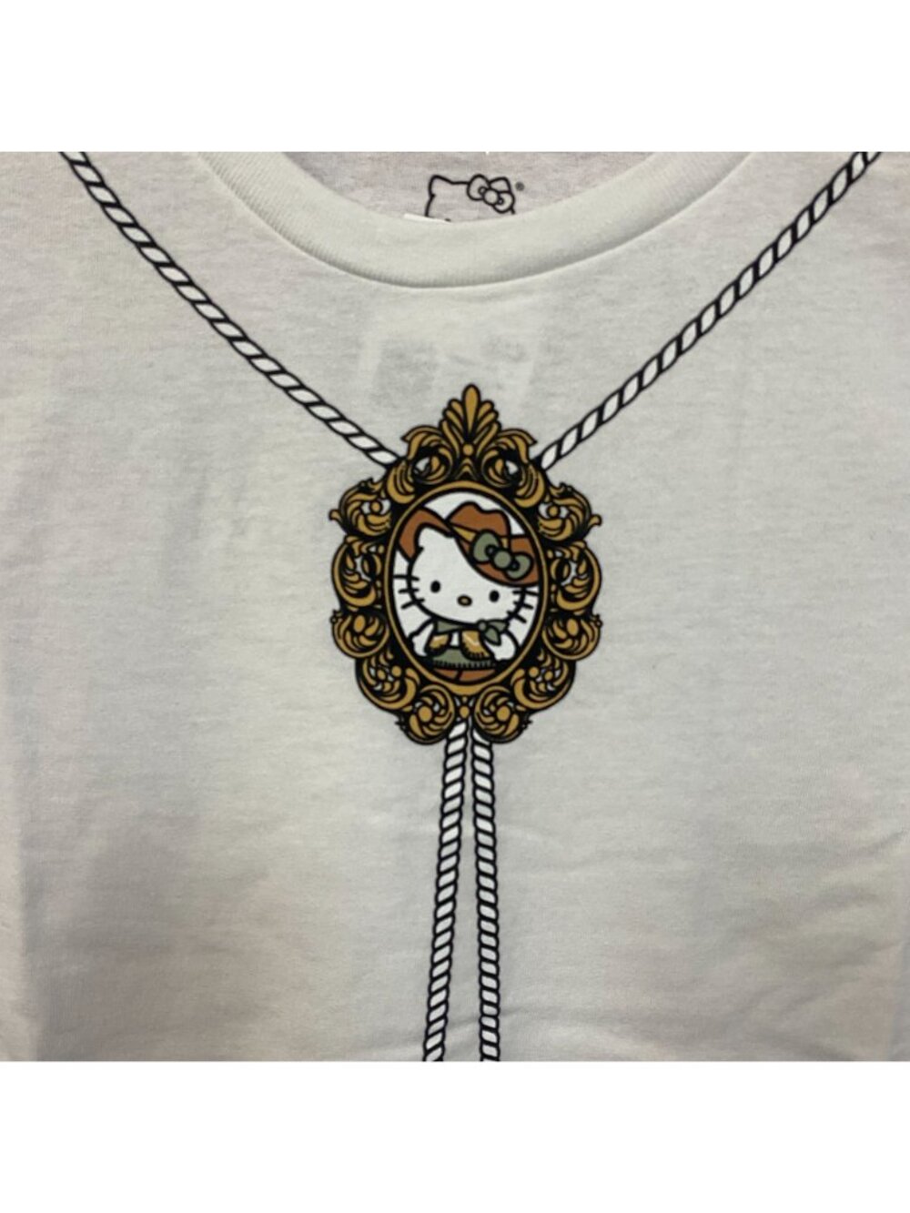 Sanrio Hello Kitty Bolo Tie Cute Graphic T-Shirt Large - Picture 2 of 5